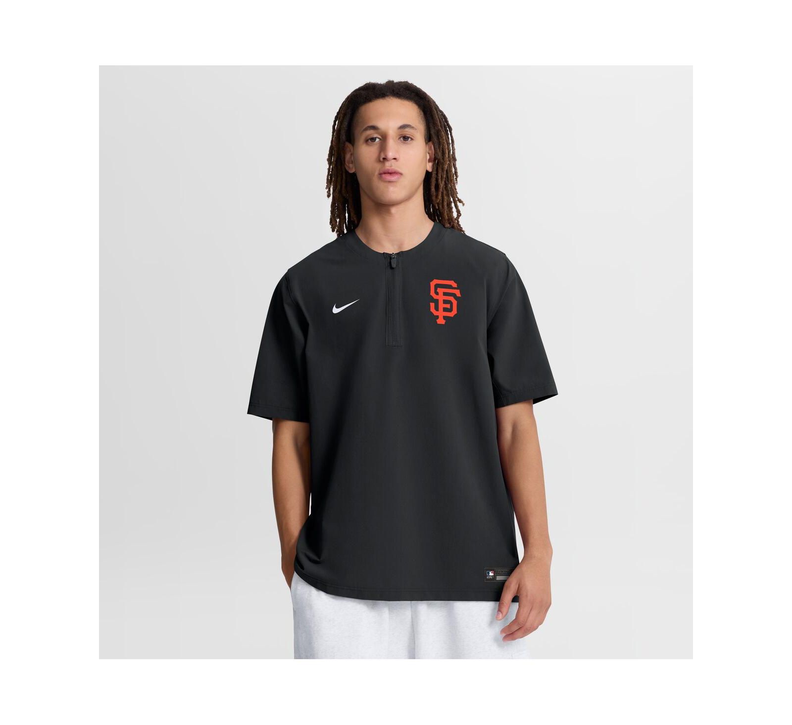 Nike Men's Black San Francisco Giants Authentic Collection Dri-FIT Quarter-Zip Windshirt