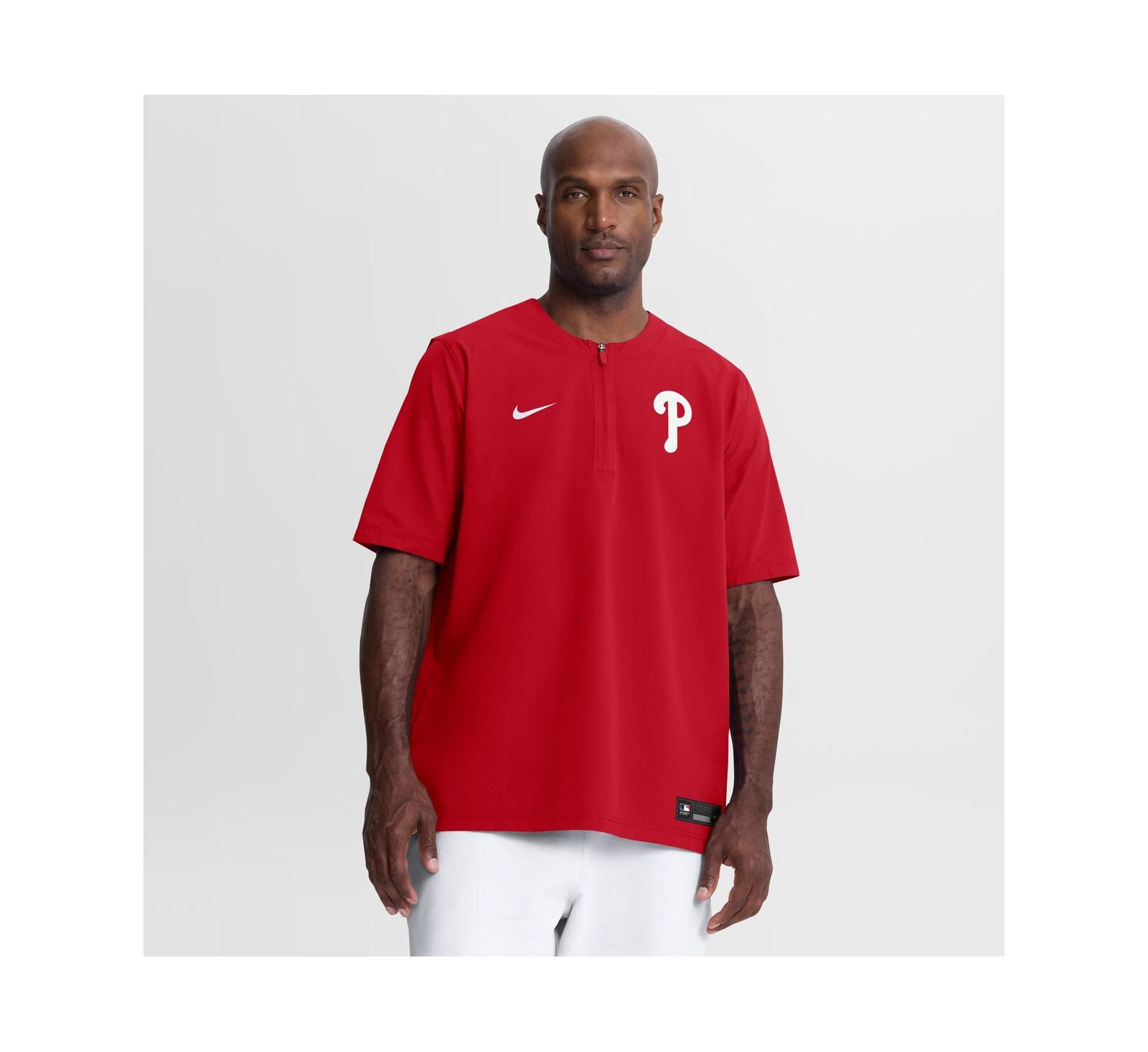 Nike Men's Red Philadelphia Phillies Authentic Collection Dri-FIT Quarter-Zip Windshirt