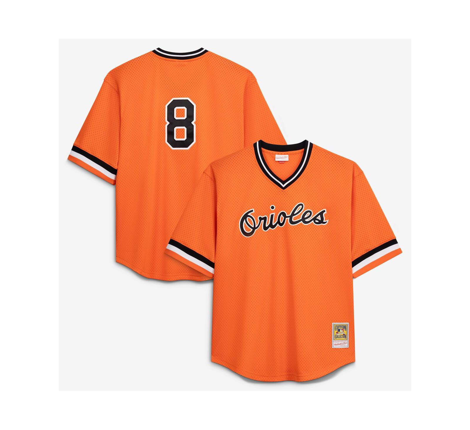 Mitchell & Ness Men's Profile Cal Ripken Jr. Orange Baltimore Orioles Big & Tall Cooperstown Collection Mesh Batting Practice Jersey