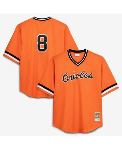 Mitchell & Ness Men's Profile Cal Ripken Jr. Orange Baltimore Orioles Big & Tall Cooperstown Collection Mesh Batting Practice Jersey