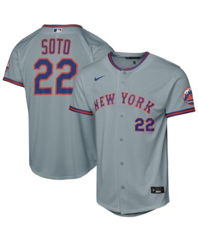 Nike Big Boys and Girls Juan Soto Gray New York Mets Road Stadium Player Jersey