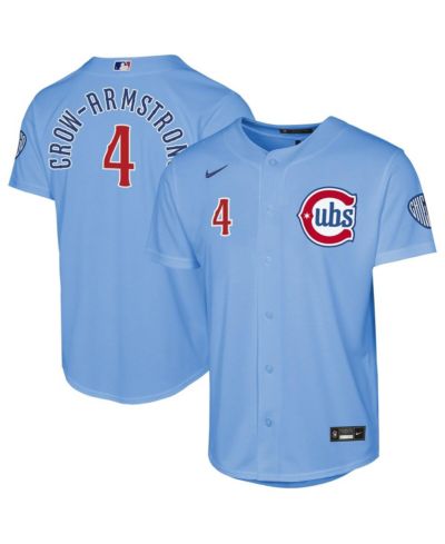 Nike Big Boys and Girls Pete Crow-Armstrong Light Blue Chicago Cubs Alternate 2 Stadium Jersey