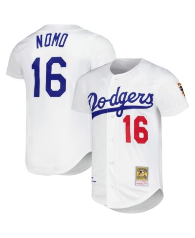 Mitchell & Ness Men's Hideo Nomo White Los Angeles Dodgers Cooperstown Collection Authentic Jersey