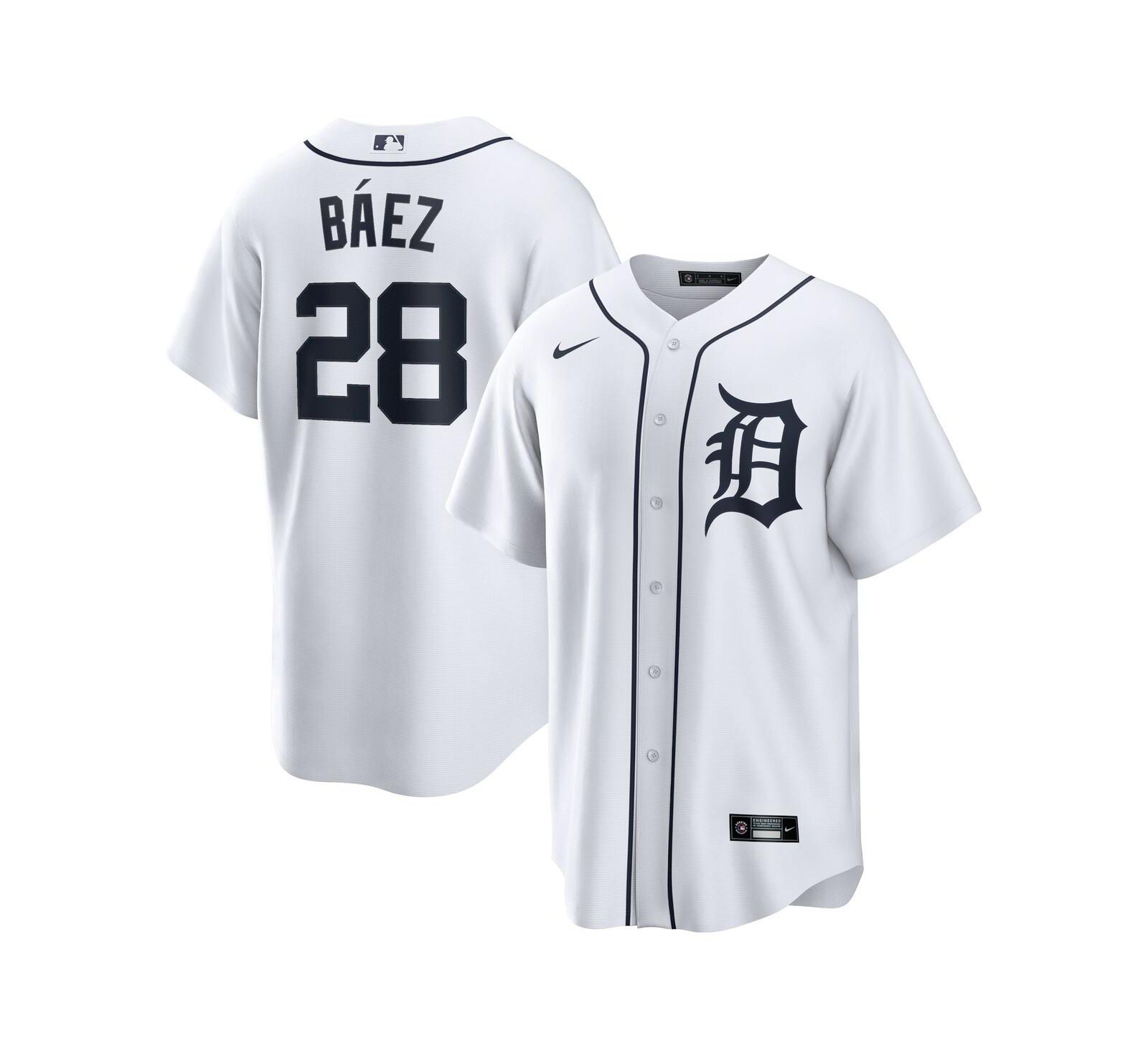 Nike Men's Javier Baez White Detroit Tigers Home Replica Player Jersey