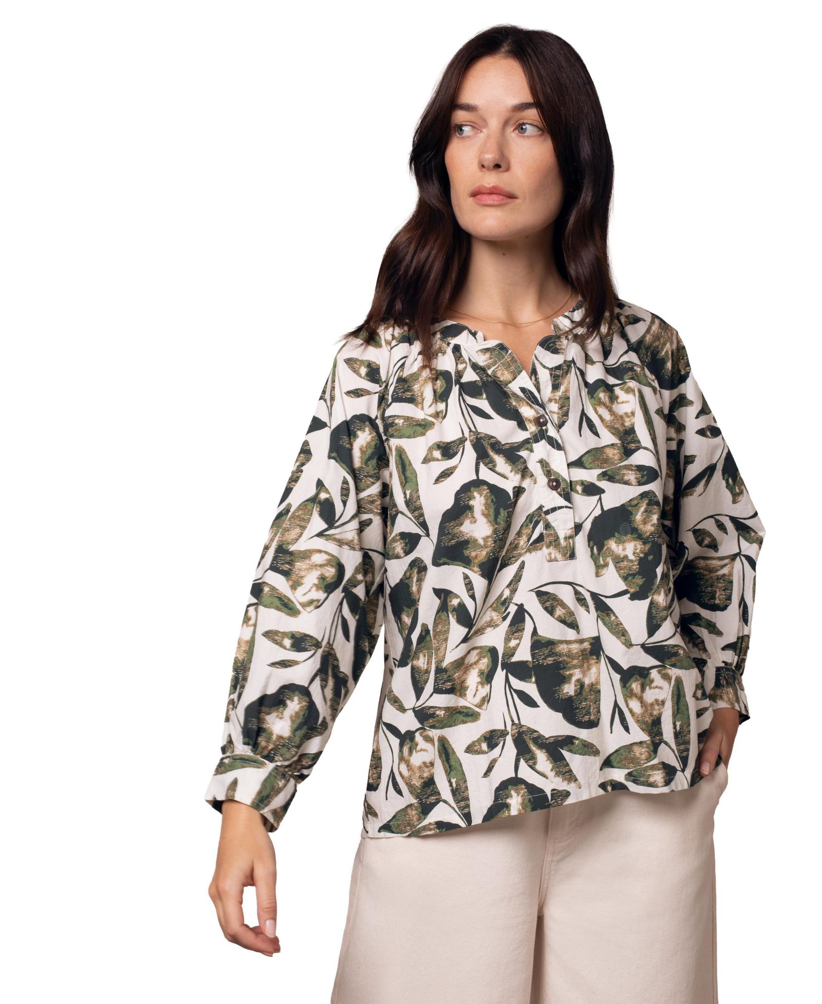 Женская блузка Celtic & Co. Relaxed Cotton Printed V-Neck