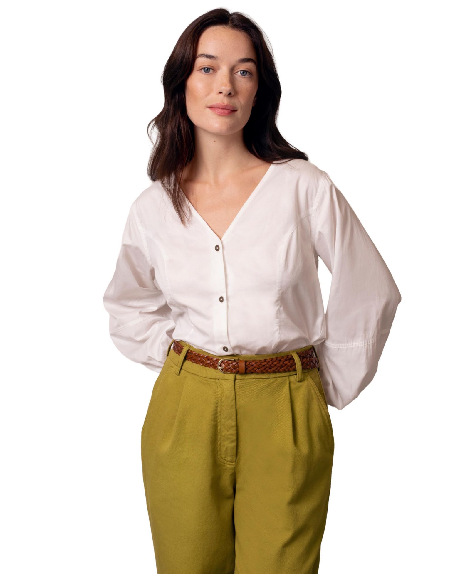 Celtic & Co. Women's V Neck Button Through Blouse