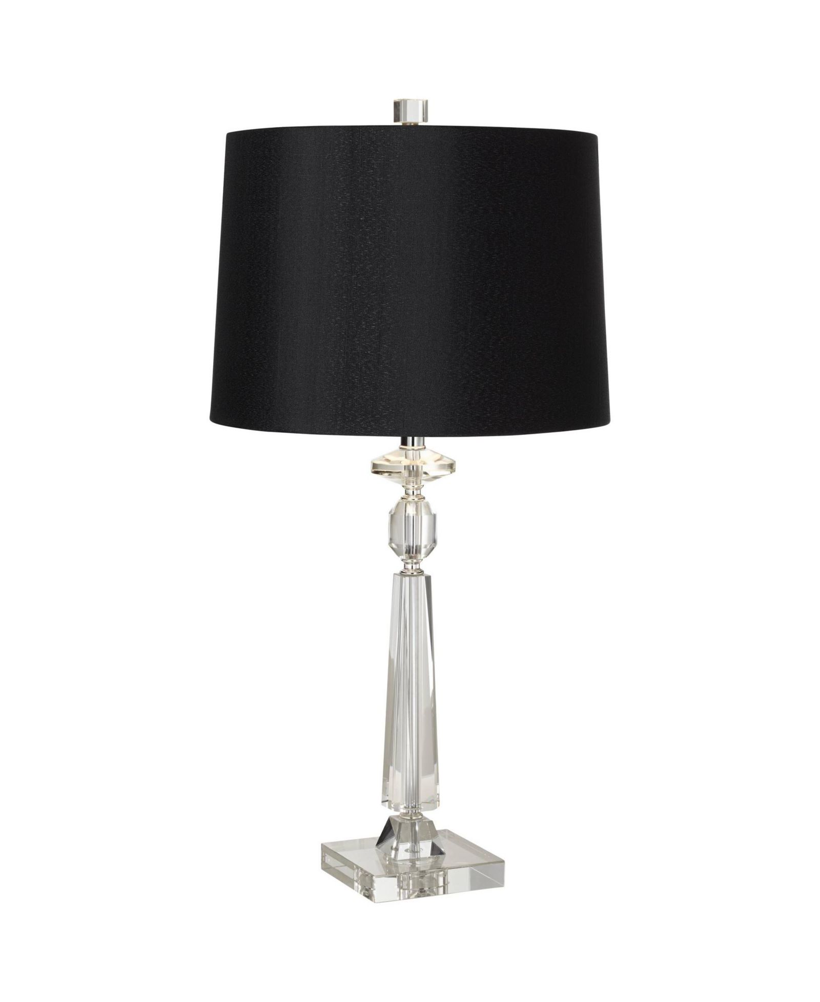 Vienna Full Spectrum Aline Modern Table Lamp 26 1/2" High Crystal Column Drum Shade for Bedroom Living Room Bedside Nightstand Office Family