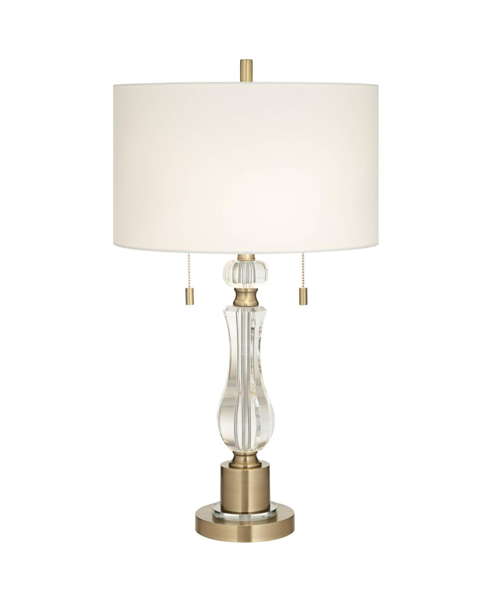 Vienna Full Spectrum Jordan 27 1/2" Tall Traditional Table Lamp Pull Chain Brass Finish Metal Crystal Single Living Room Bedroom