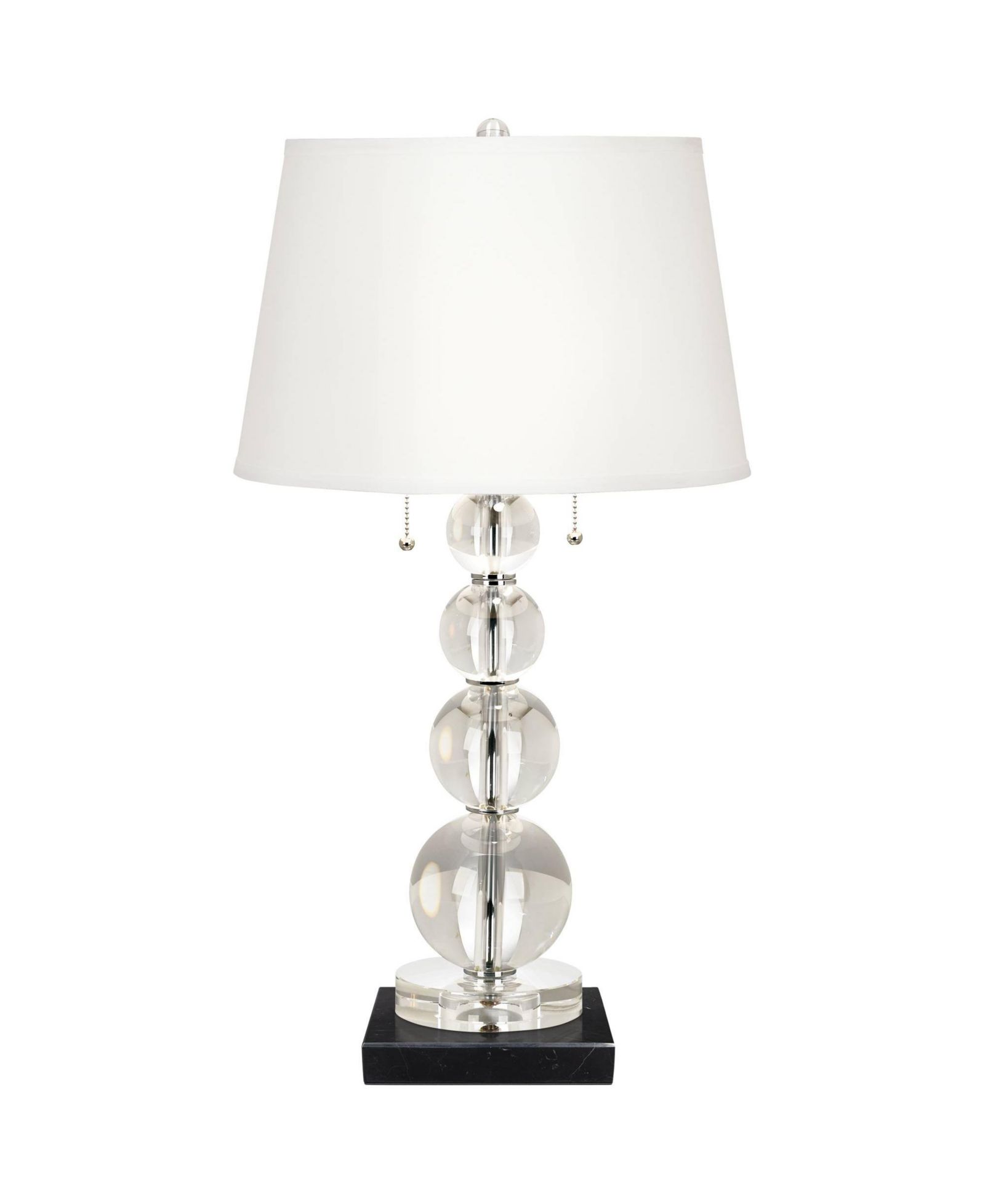 Vienna Full Spectrum Modern Table Lamp 26 1/2" High Square  Marble Riser Crystal Spheres Drum Shade for Bedroom Living Room