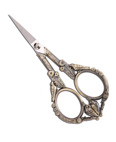 GNUADZ Vintage Detail Shears Sewing Embroidery Craft Artwork Needlework Yarn Handicraft DIY Tool Thread Snips Rainbow Bird
