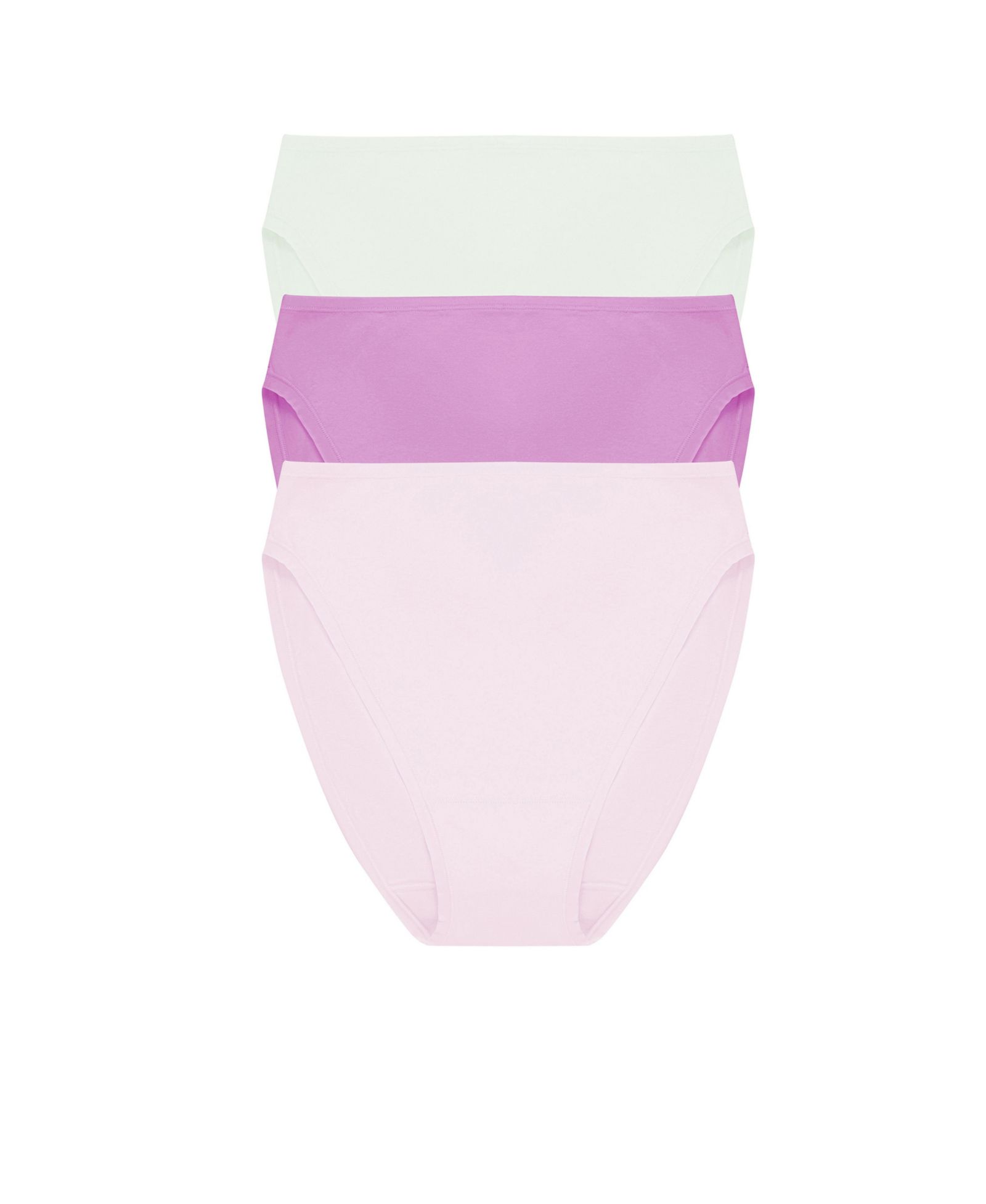 Natori Women's Bliss Bare Cotton High Cut Brief 3-Pack