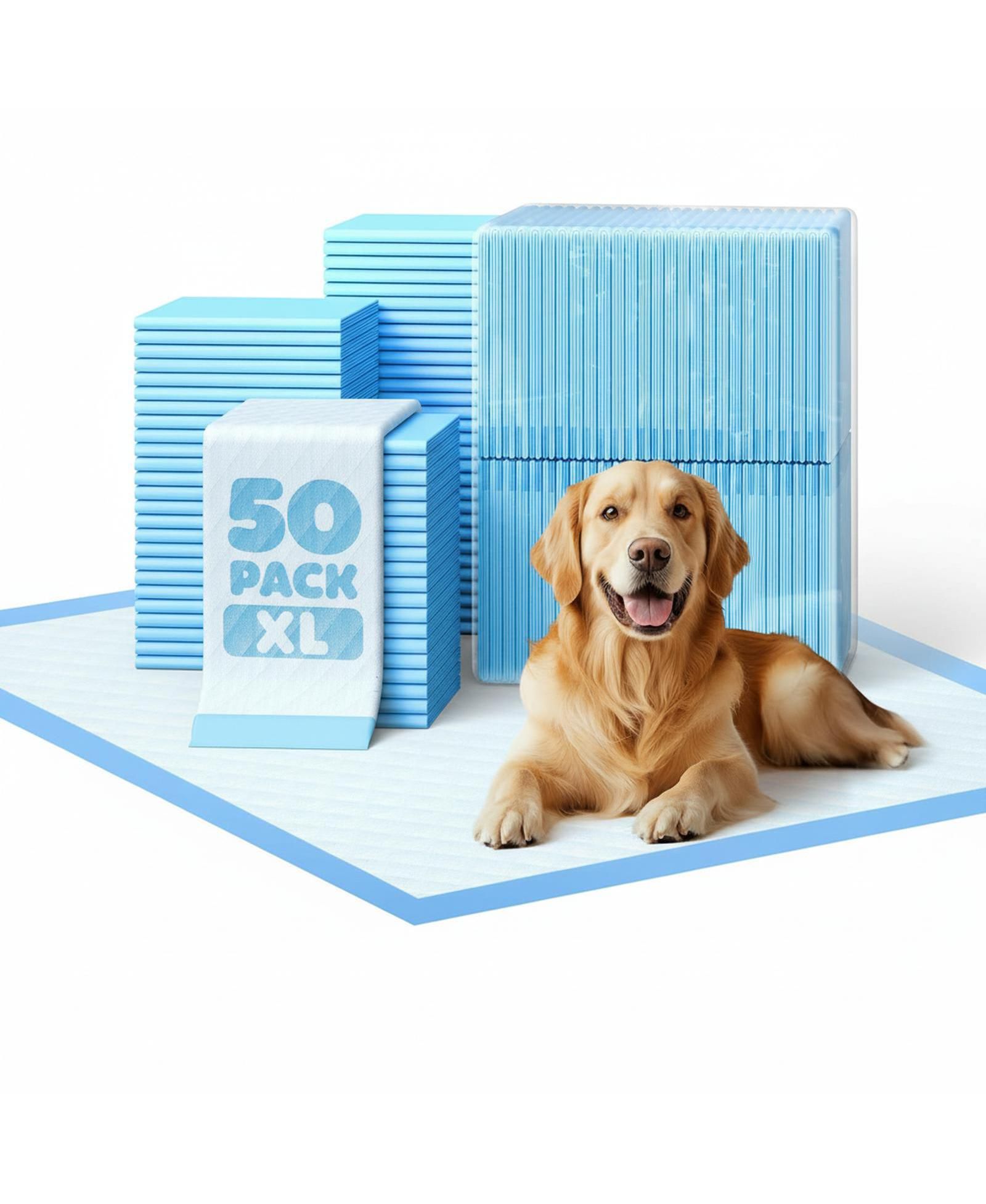 ARONKL 50-pack Extra Large Pads 34x28 6-layer Leakproof Quick-dry High Absorbency Disposable Dog Potty Training Pads
