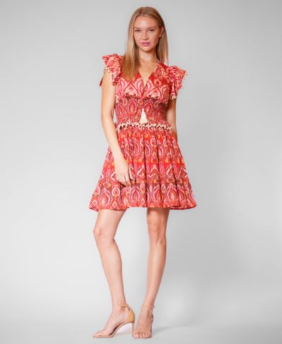 Женское короткое платье julia jordan Smocked Waist Pull-On