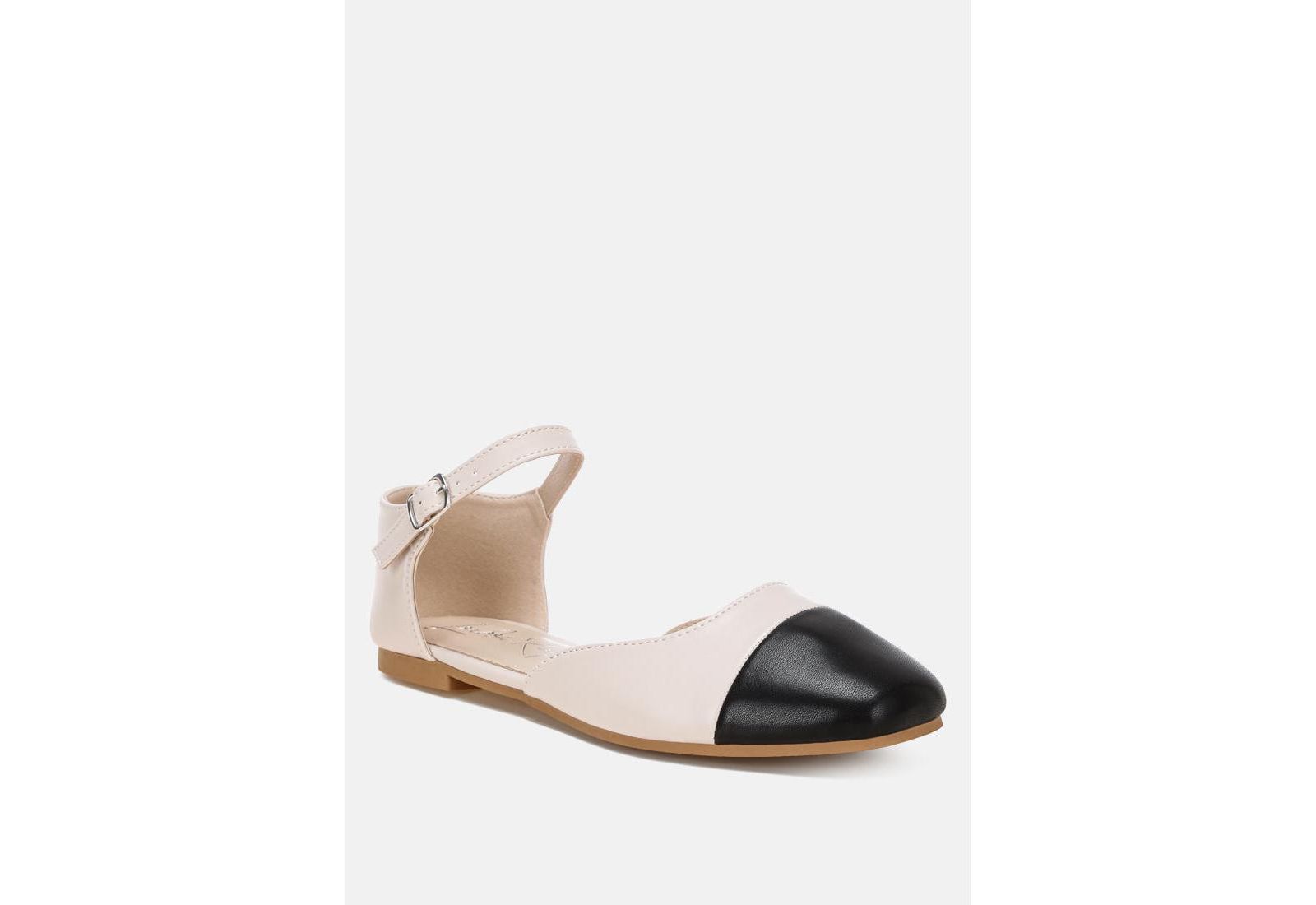 London Rag Womens Clevea Dual Tone Pin Buckle Ballet Flats