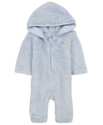 Calvin Klein Baby Boys' Hooded Sherpa Long-Sleeve Coverall