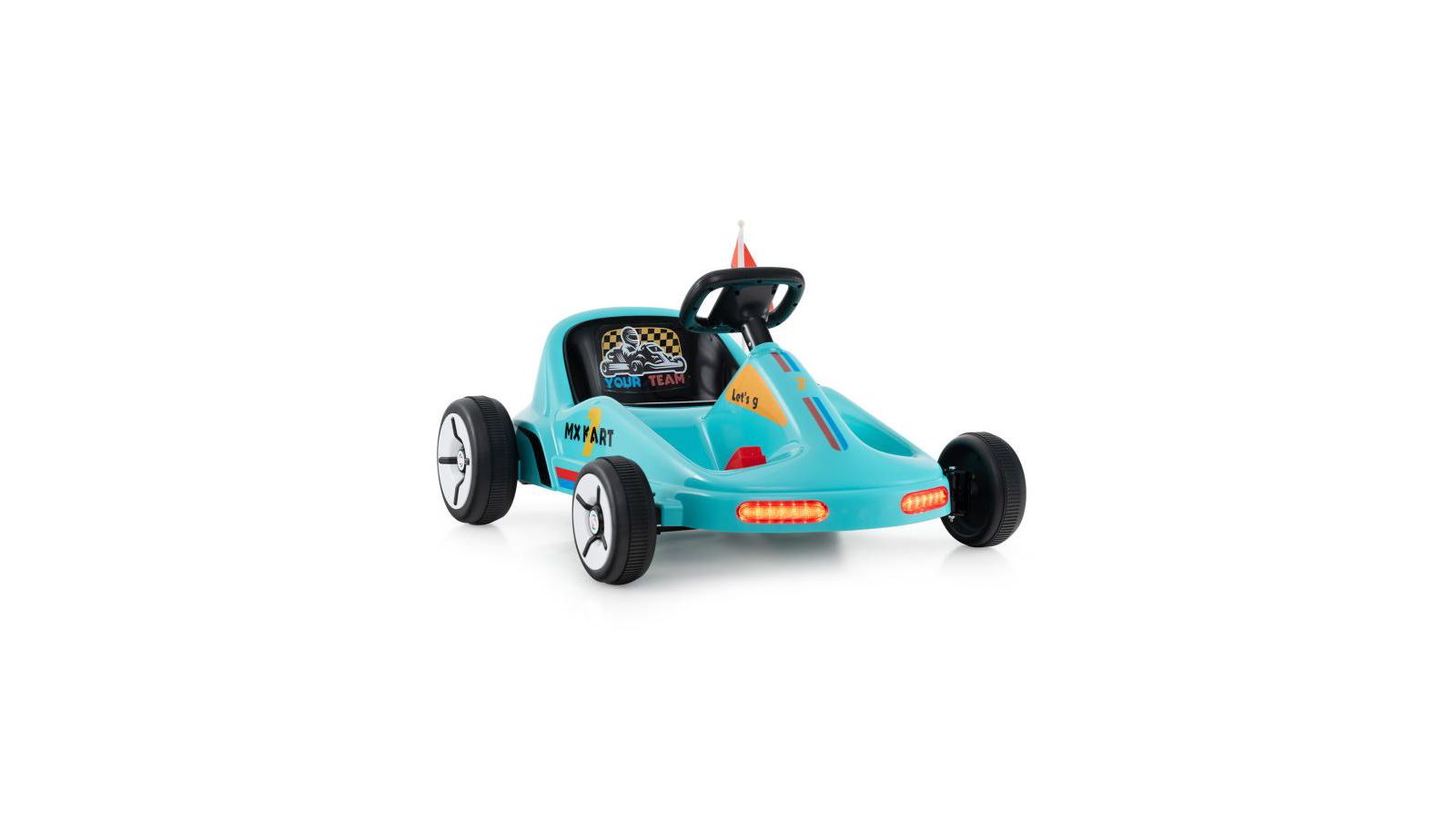 Hongge 12V Electric Go Kart with Remote Control, 33"L x 27.5"W x 18"H, 1-Seat Ride-On Toy, Ages 3+