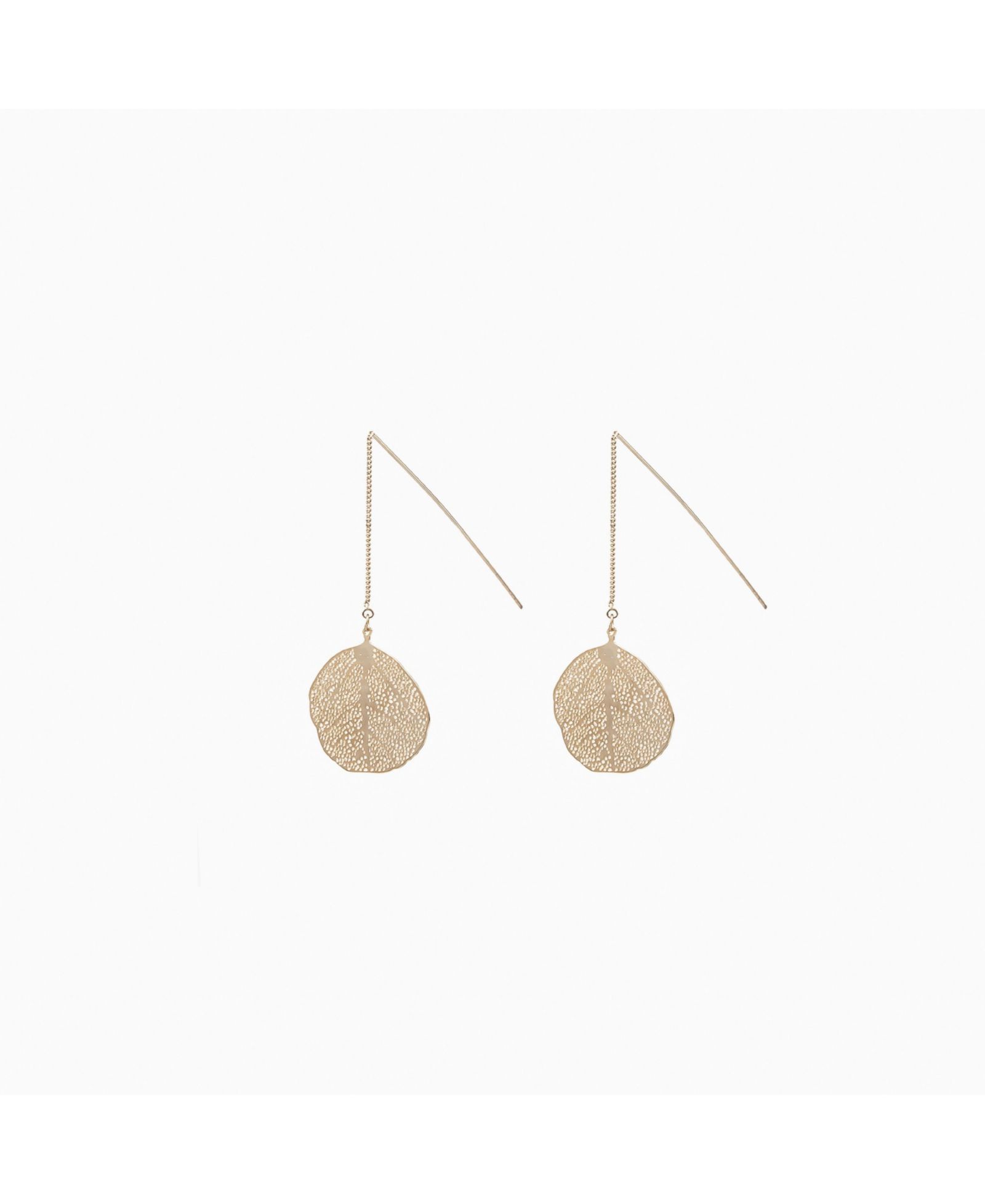 Серьги-протяжки Bearfruit Jewelry Sienna Textured Leaf Disc
