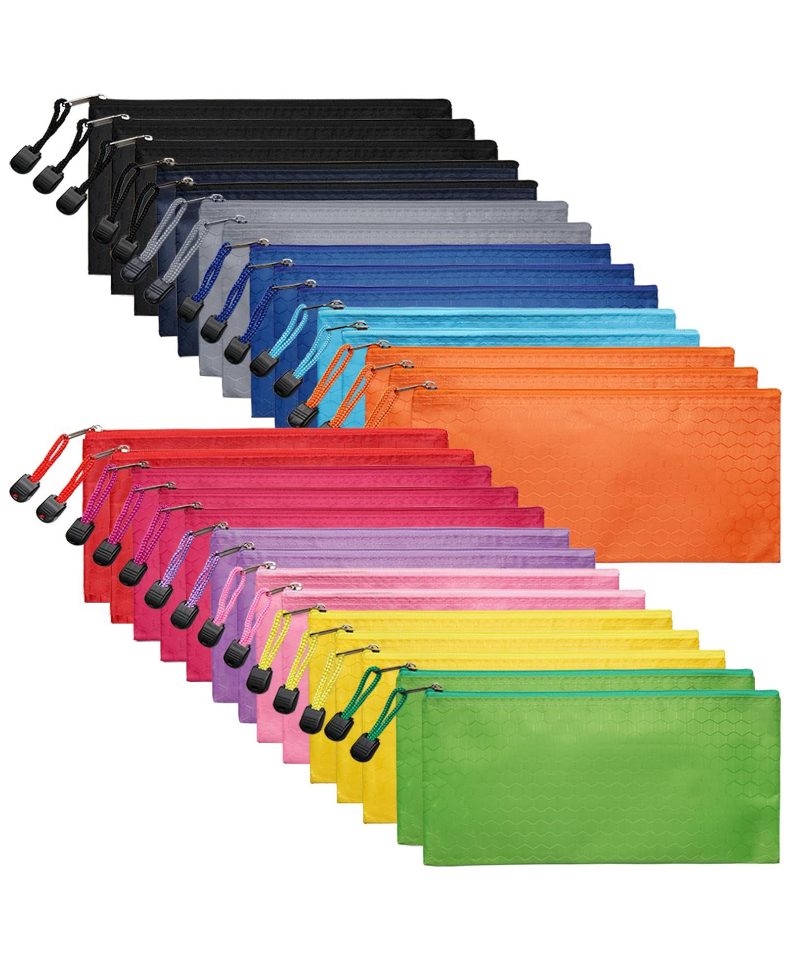 GNUADZ 29pcs Zipper Pencil Pouches Small Waterproof Bags Office School Travel Cosmetic Cases