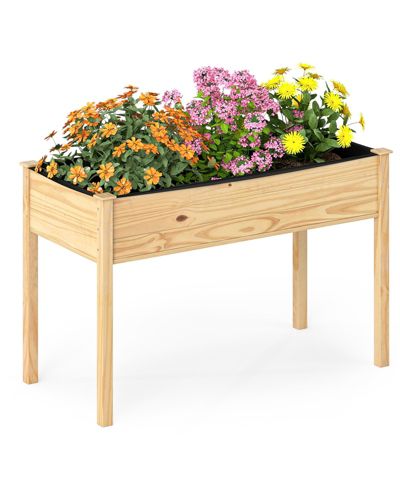 Деревянная садовая грядка Gymax Wooden Raised Garden Bed с ножками