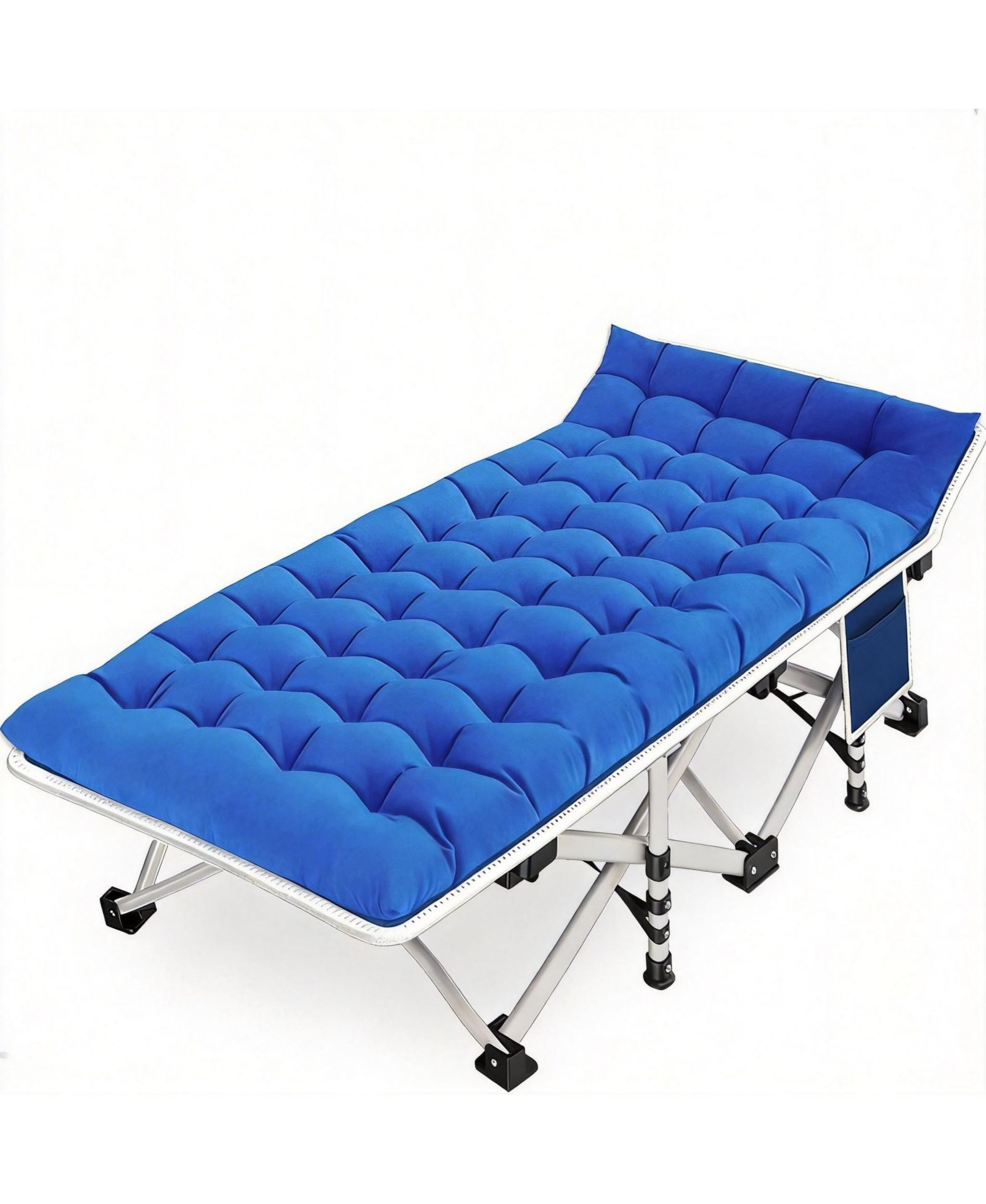 GNUADZ Camping Cot Folding Bed Heavy Duty with Pad Carry Bag Camping Outdoor Recreation Gear