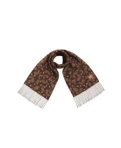 Fable England Chocolate Acorn Jacquard Scarf