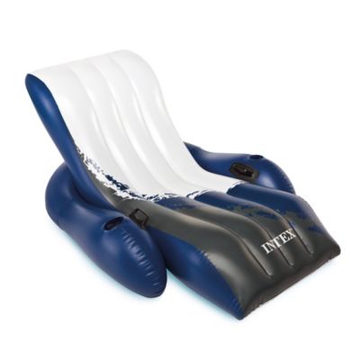 Надувной шезлонг Intex Floating Recliner, кресло для бассейна с подстаканниками