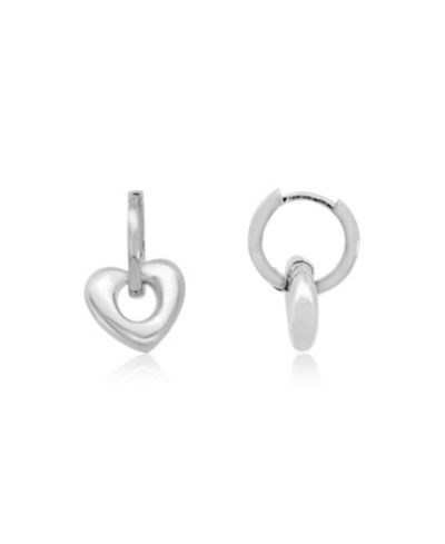 The Lovery Heart Huggie Hoop Earrings Sterling Silver