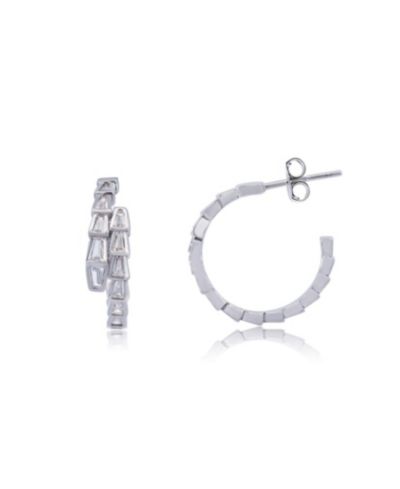 The Lovery CZ Snake Hoop Earrings Sterling Silver