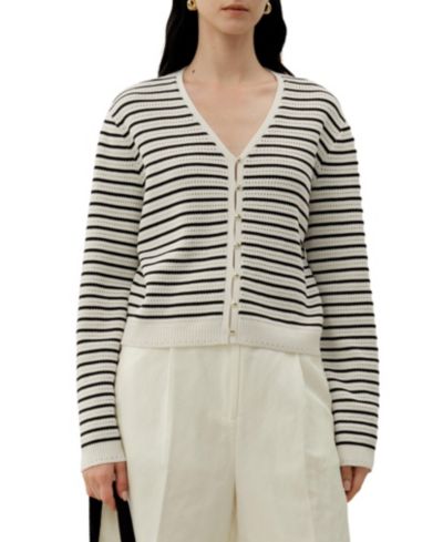 Женский кардиган LILYSILK Toscana Striped Pointelle