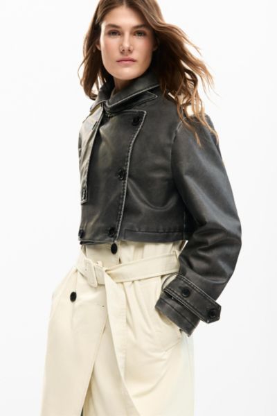 Desigual Women's Detachable trench coat combined