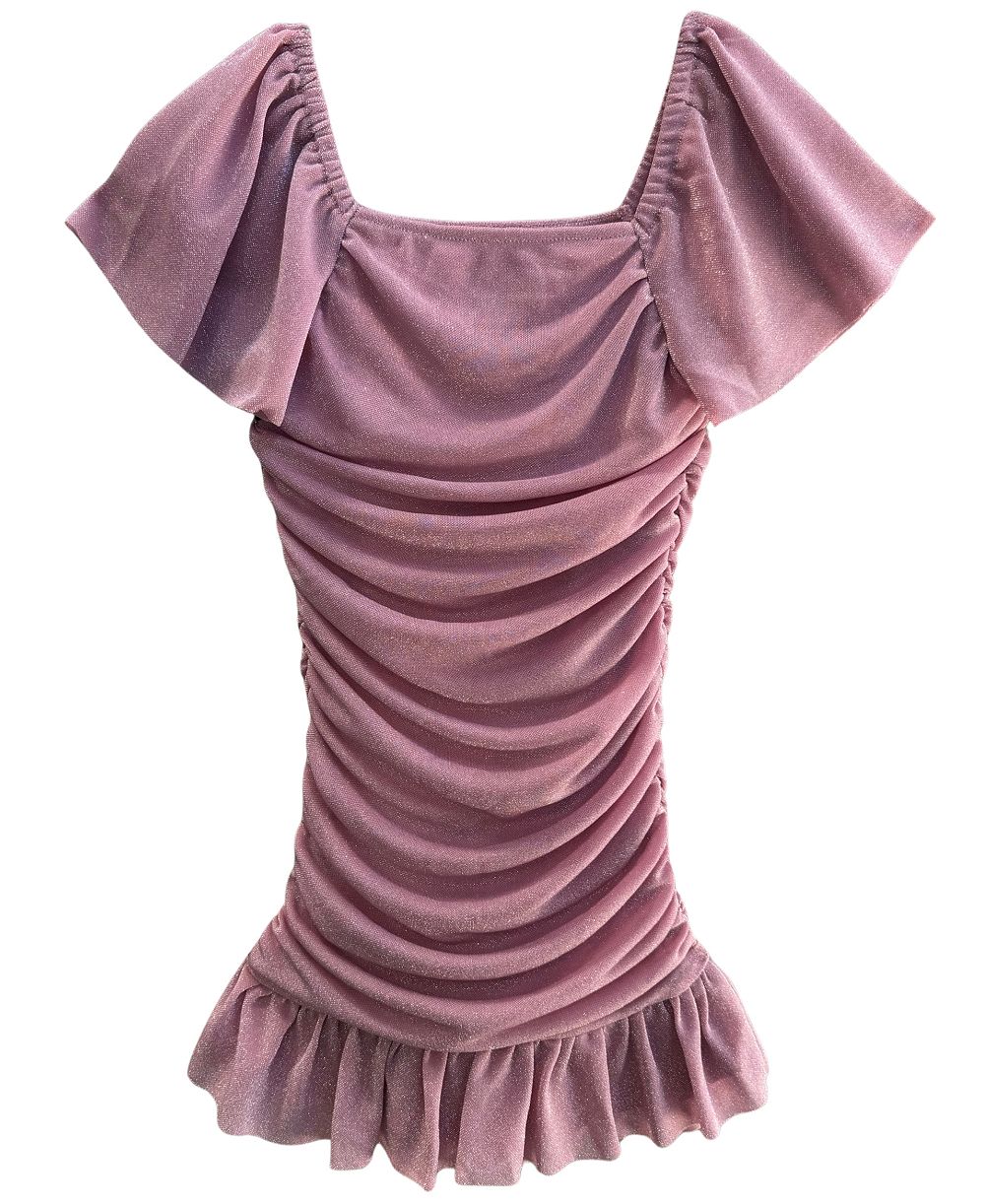 Детское платье With Jules Short-Sleeve Ruched Glitter Knit