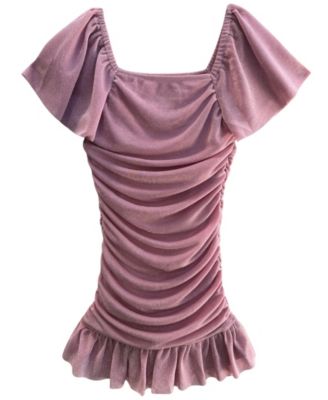 Детское платье With Jules Short-Sleeve Ruched Glitter Knit