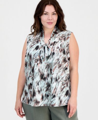 Женский топ Kasper Plus size без рукавов с завязками спереди