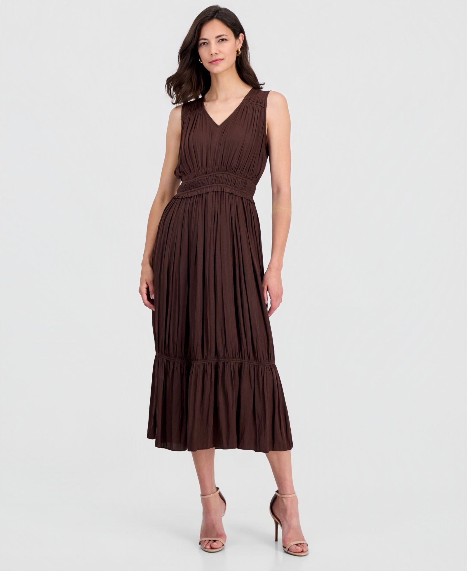 Женское платье T Tahari V-Neck Sleeveless Fit & Flare