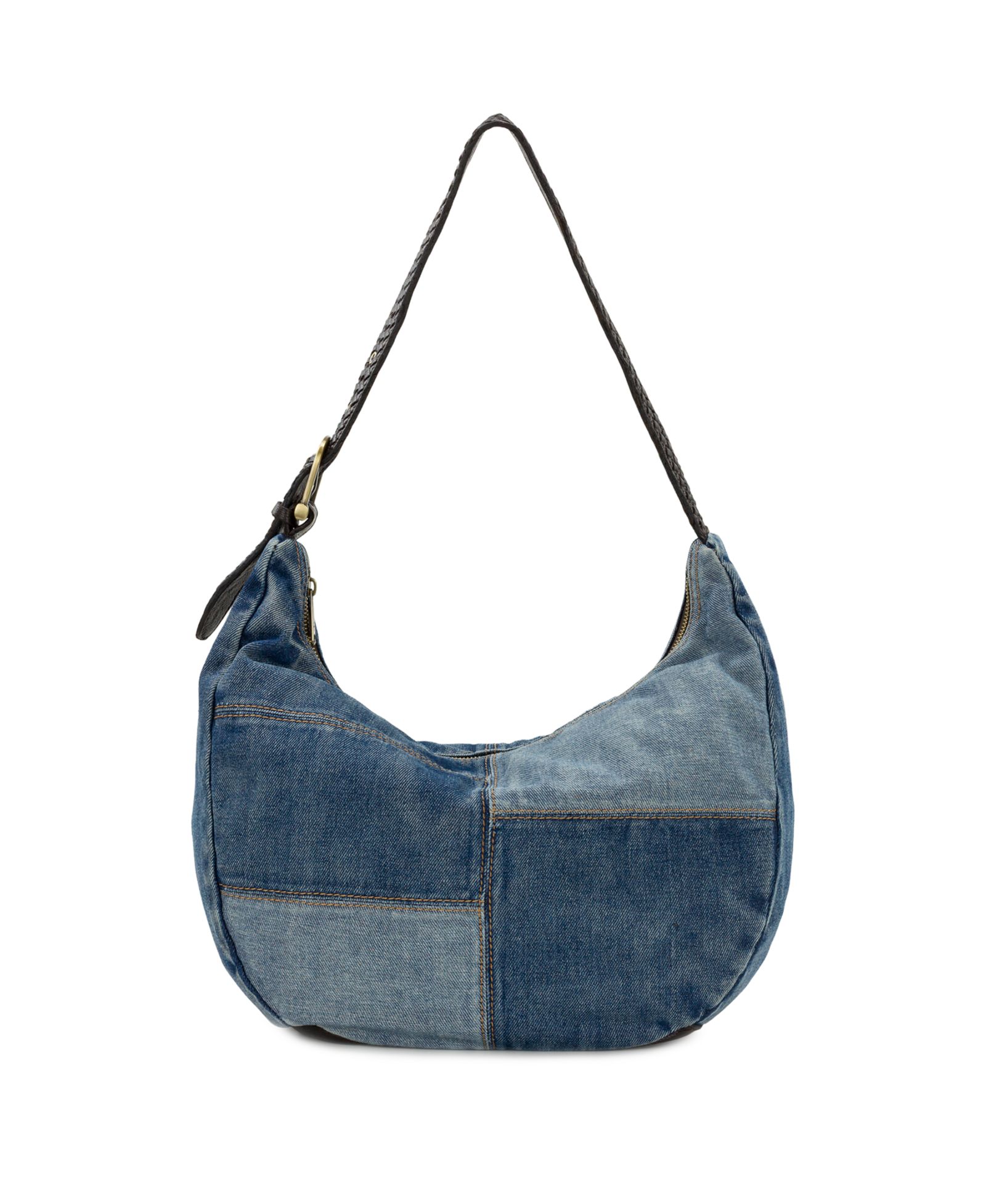 Patricia Nash Lou Large Denim Patchwork Hobo Bag