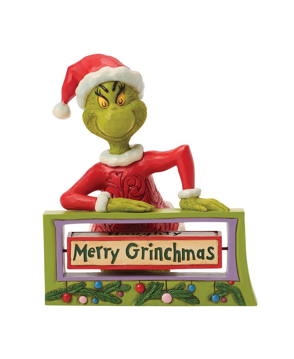 Фигурка Jim Shore Grinch с вращающимся сообщением