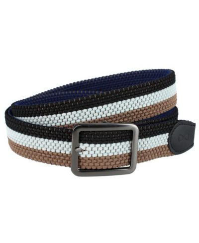 TRAFALGAR Big & Tall Matias Stripe Reversible Braided Casual Golf Belt