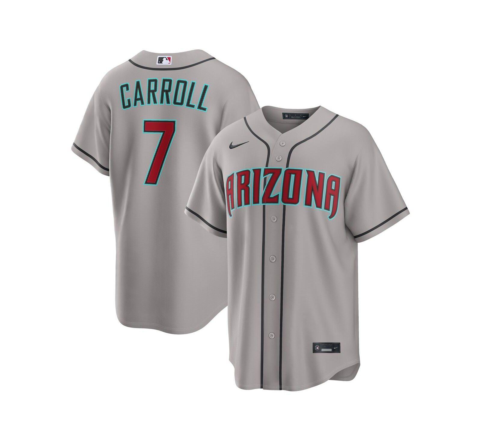 Мужская джерси Nike Corbin Carroll Gray Arizona Diamondbacks Road Replica