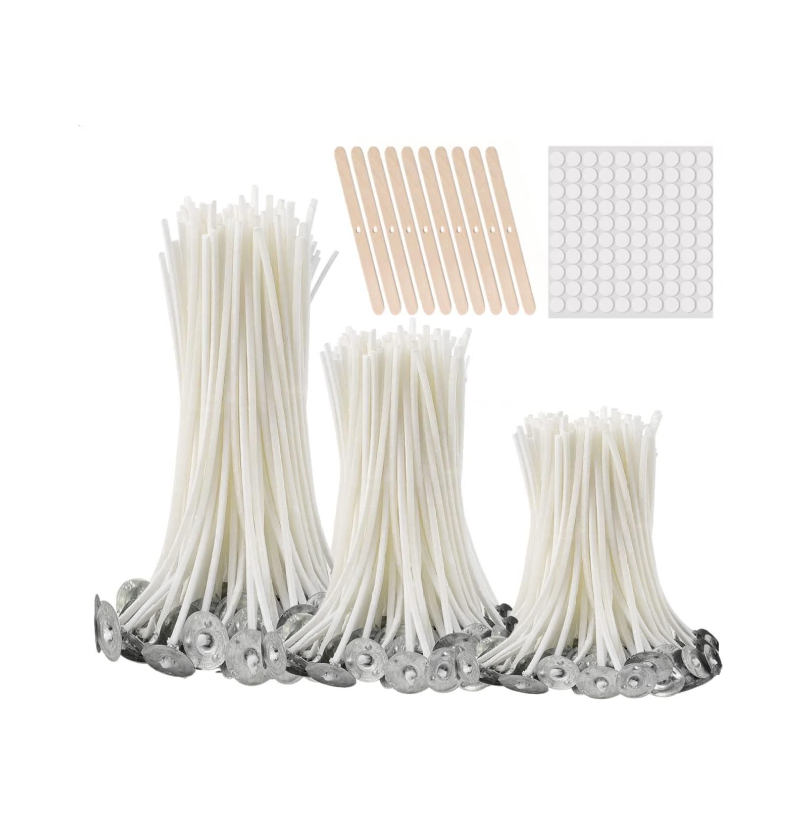 Фитили для свечей GNUADZ Pre Waxed Cotton With Metal Sustainer Tabs 3.5in 6in 8in 300pcs