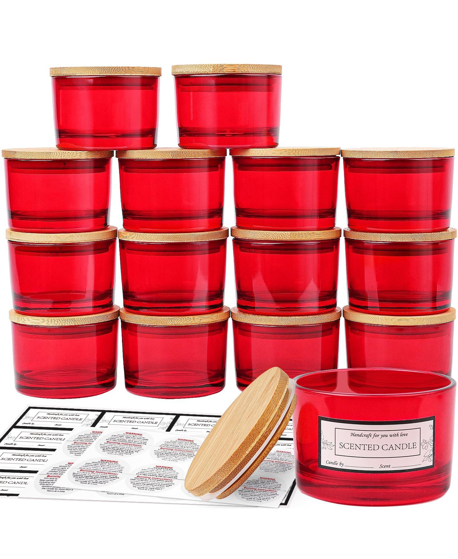 GNUADZ Glass Candle Jars with Airtight Lids 15 Pack