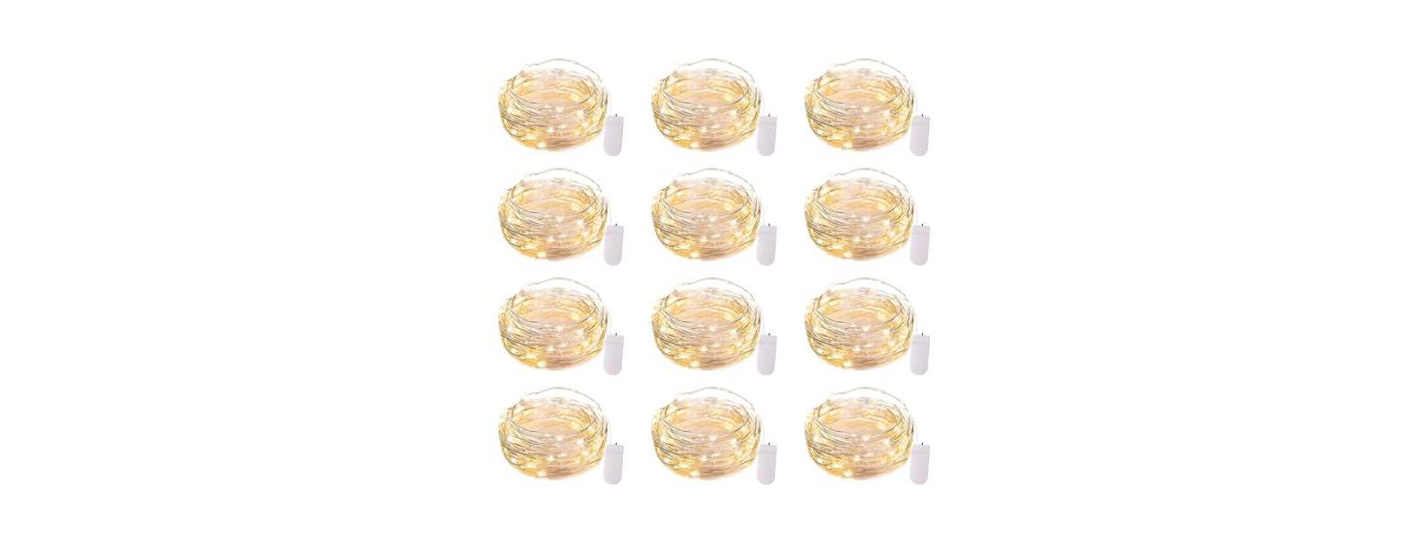 Светодиодные гирлянды GNUADZ 12 Pack LED Fairy Lights Waterproof Wire String Lights