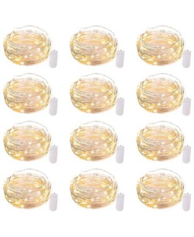 GNUADZ 12 Pack LED Fairy Lights Battery Operated Waterproof Wire String Lights for DIY Wedding Party Decorations
