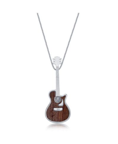 Подвеска-кулон Metallo Stainless Steel Wood Inlay Guitar Necklace