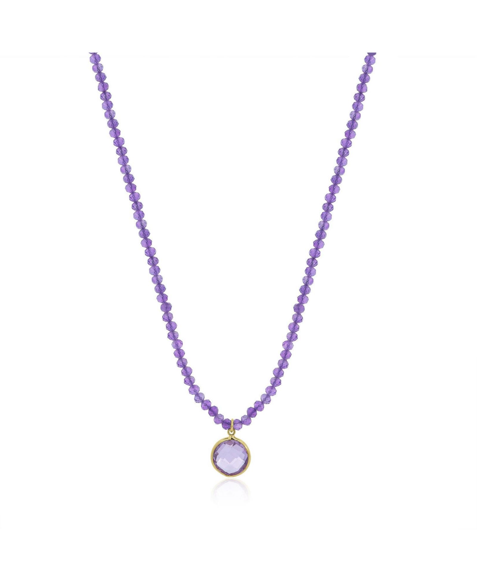 Золотое ожерелье The Lovery Amethyst Bead Bezel 14K Yellow Gold