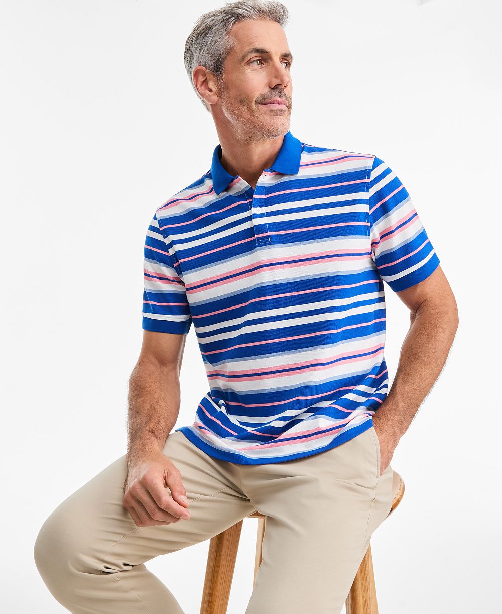 Мужская рубашка-поло Club Room Daniel Stripe Pique Polo Shirt