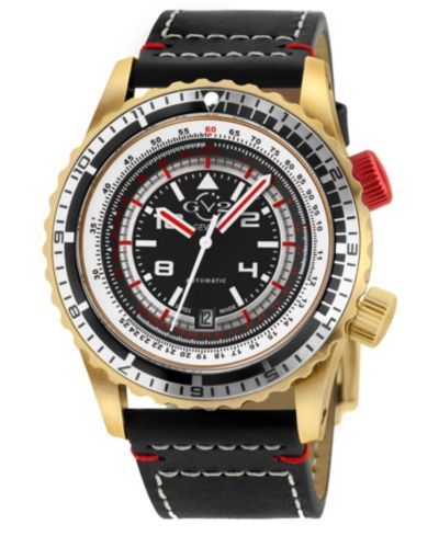 Мужские часы GV2 Men's Contasecondi Swiss Automatic Leather Strap