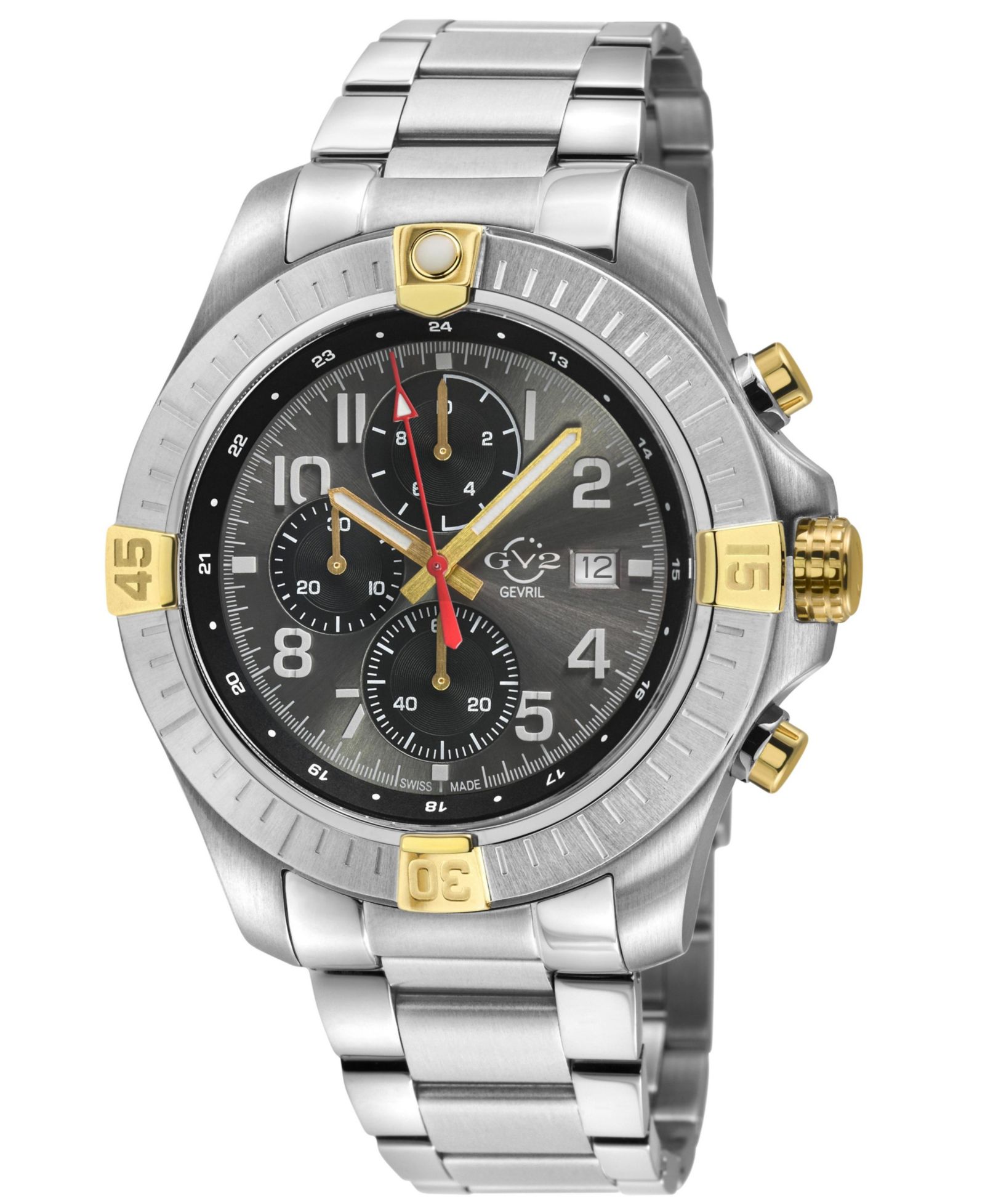 GV2 by Gevril Men's T38 Swiss Quartz Bracelet Watch