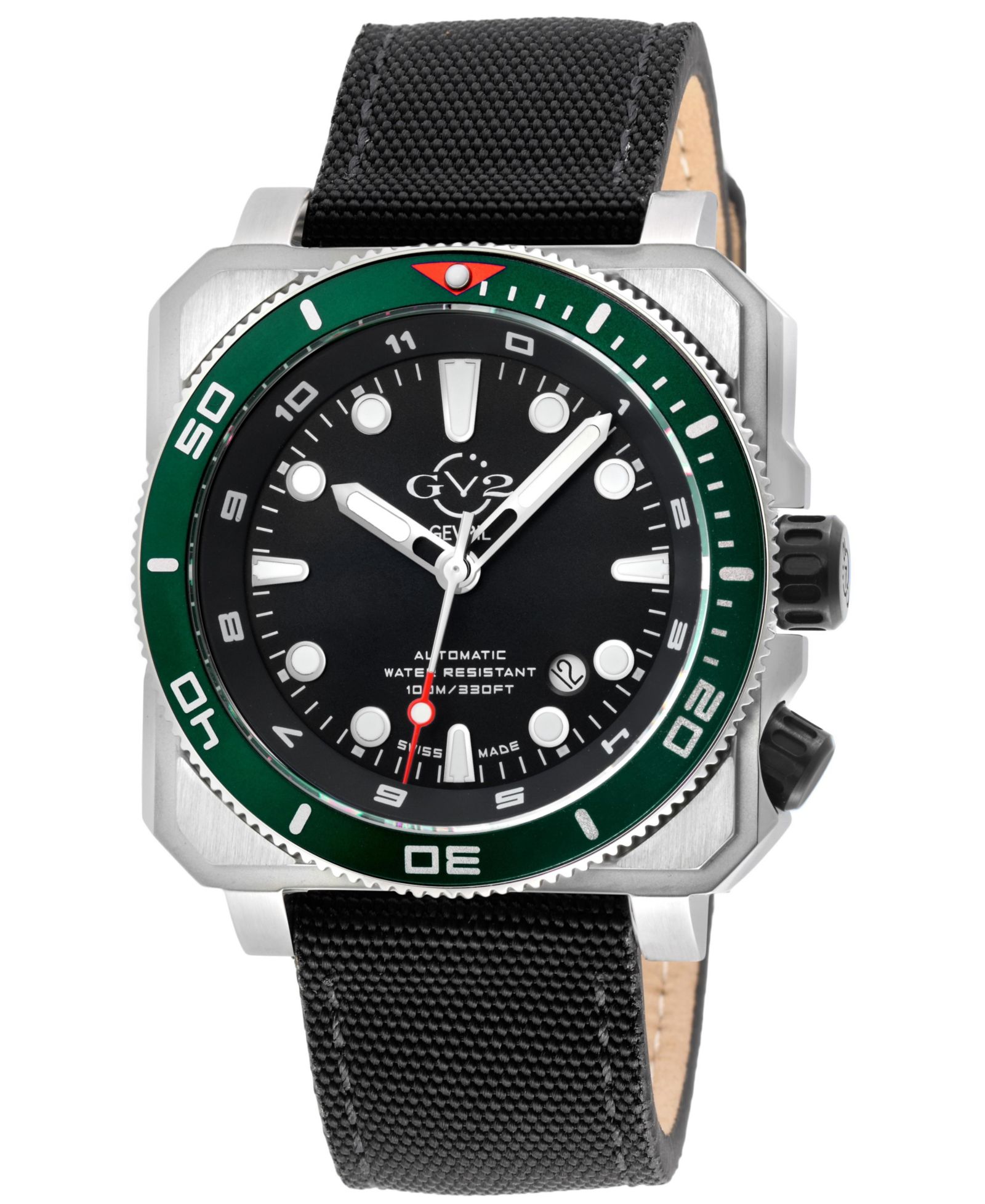 GV2 by Gevril Men's XO Submarine Swiss Automatic Canvas Strap Watch