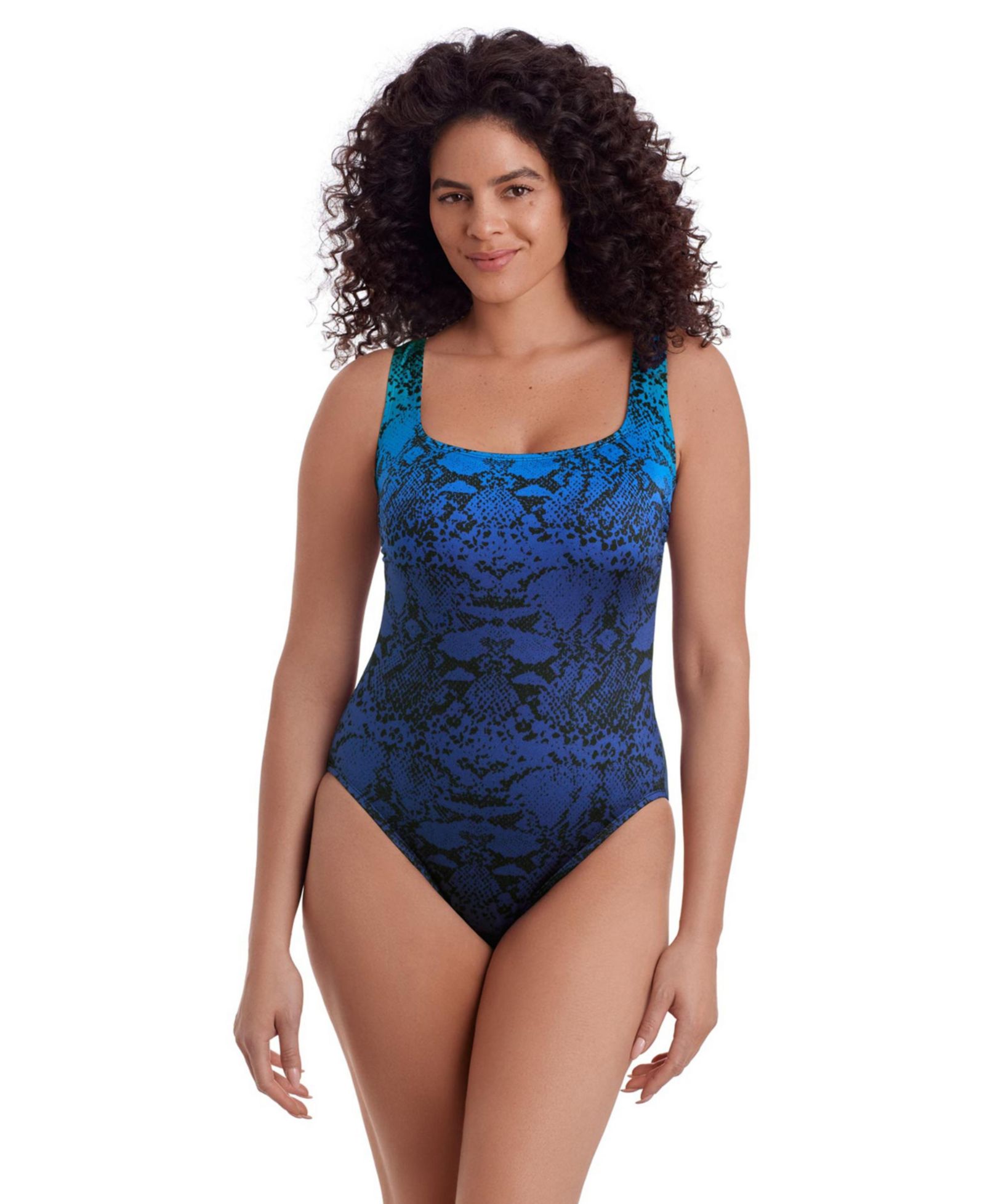 Longitude Women's X-Back Tank Modern Leg Long Torso One-Piece Swimsuit