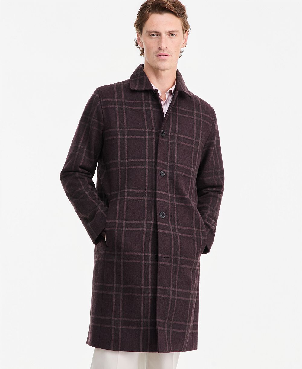 Alfani Men's Blake Window-Pane Plaid Coat, Macy's Exclusive